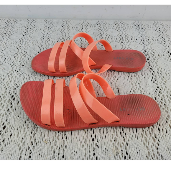 Old Navy Orange Coral Slip On Summer Sandals US Women's Size 8 - Picture 4 of 6
